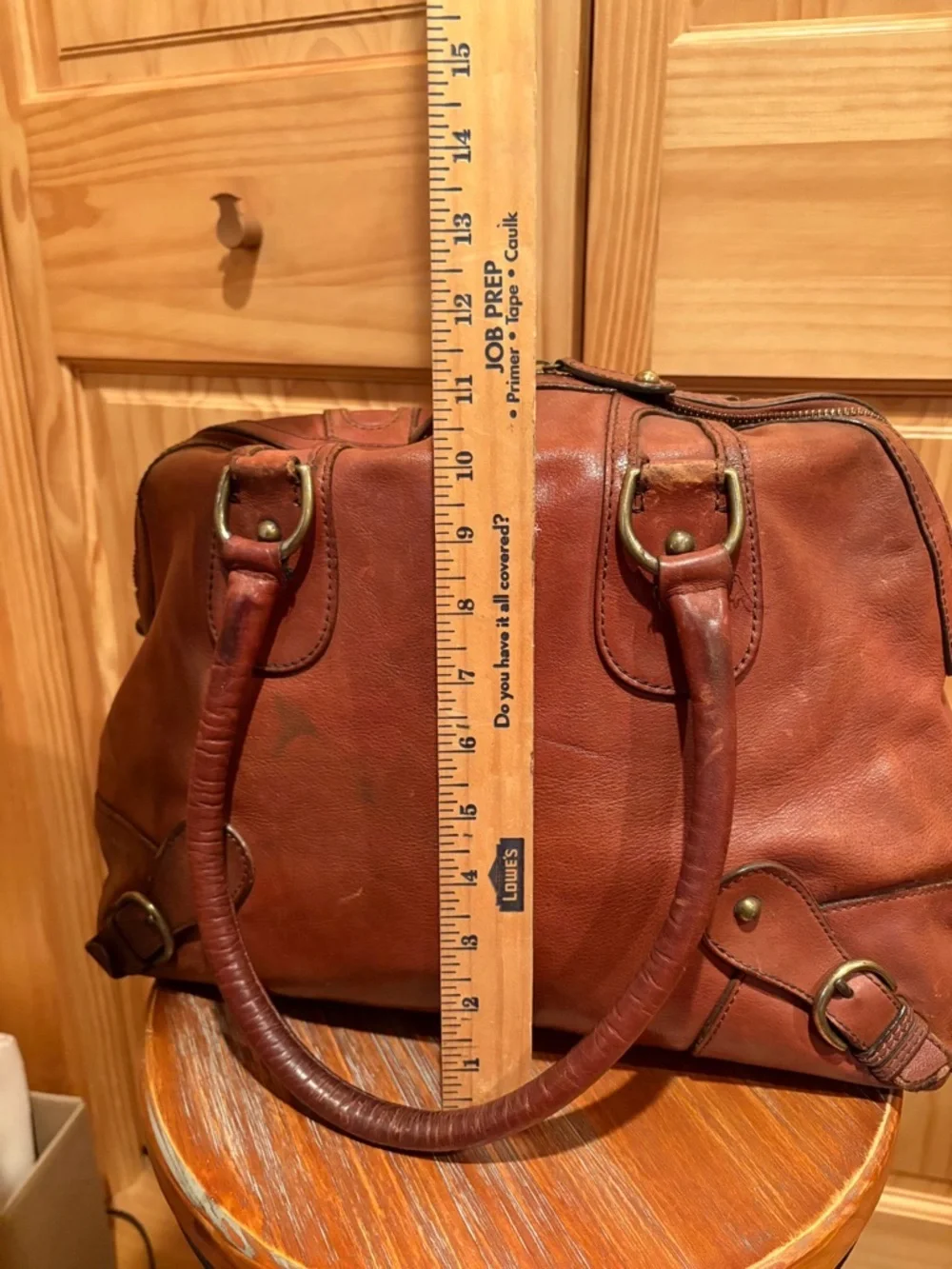Banana Republic leather bowling-style bag or satchel